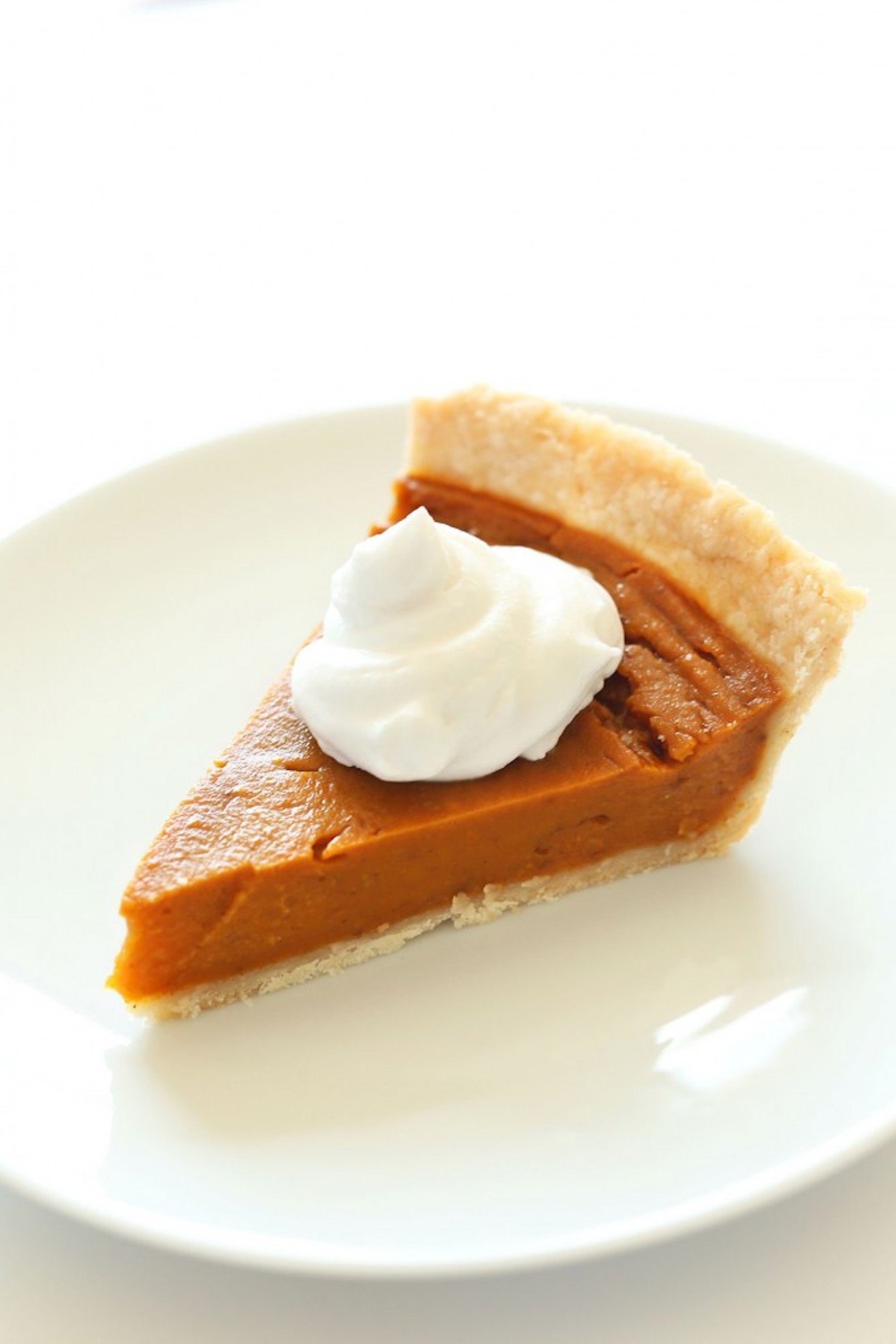 Vegan gluten-free pumpkin pie with a flaky crust