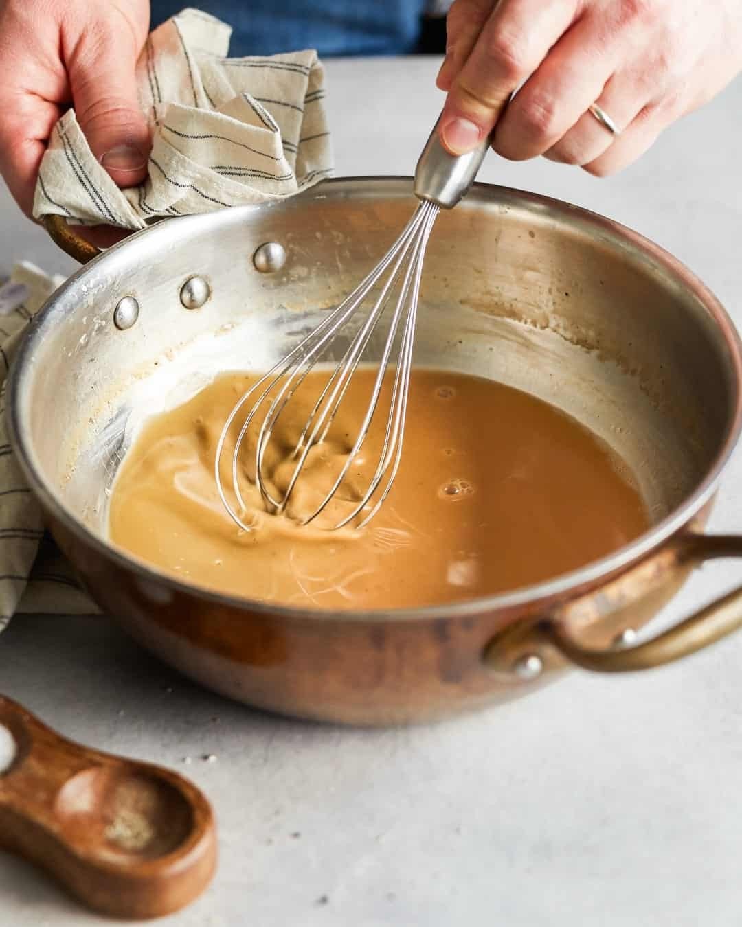 Paleo turkey gravy in a gravy boat