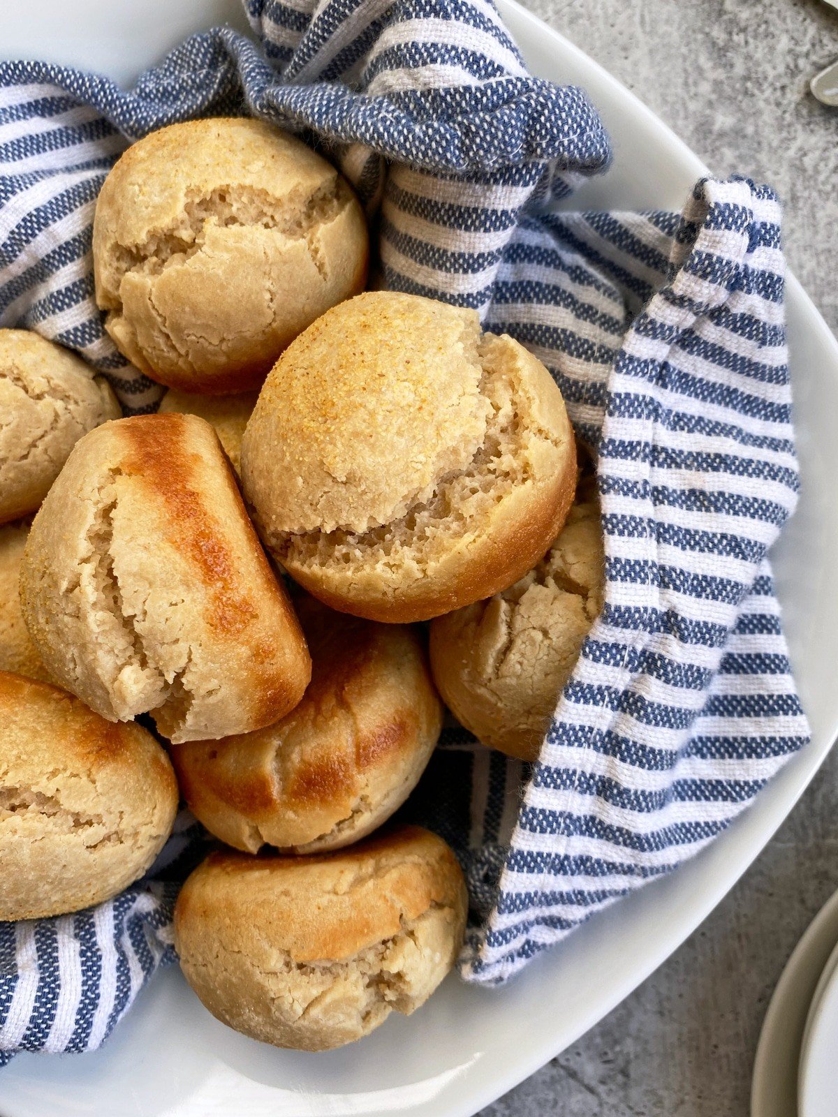 Golden paleo almond flour dinner rolls